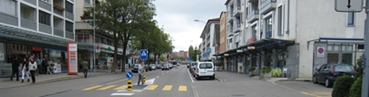 Die Landstrasse soll Einkaufsmeile, Flanierzone und Treffpunkt werden.Foto: zVg
