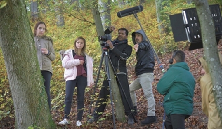 Filmszene wird im Neuenhofer Wald gedreht.Heinz Ackle
