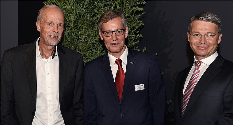 Hans-Georg Häusel, Hirnforscher, mit Bruno Huser von der Raiffeisenbank Lägern-Baregg und Martin Spieler, Wirtschaftspublizist (v.l.).Foto: zVg