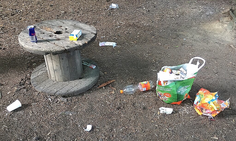 Zurückgelassen: Müll auf Grillplatz. (zVg)