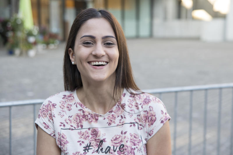 Valeria Aiello, 24, aus Wettingen: «Ich habe bis vor fünf Jahren noch Fussball bei der Aargauer Auswahl gespielt. Durch eine Kollegin habe ich dann von der neuen Frauenmannschaft hier in Wettingen gehört: Ich wusste sofort, da will ich dabei sein. Ich habe schon als Kind von einer Frauenmannschaft in Wettingen geträumt.»