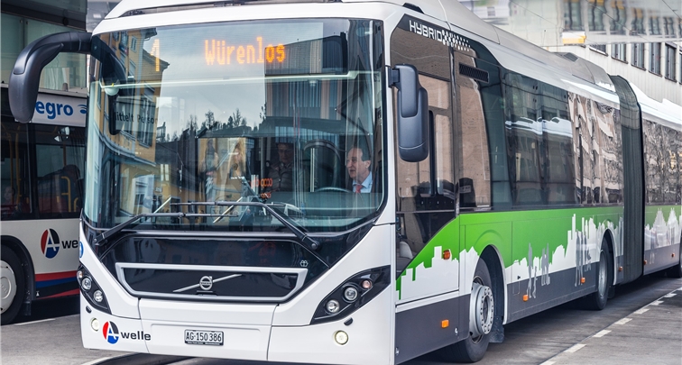 Der Hybrid-Gelenkbus fuhr 31 Tage zwischen Würenlos und Gebenstorf. zVg