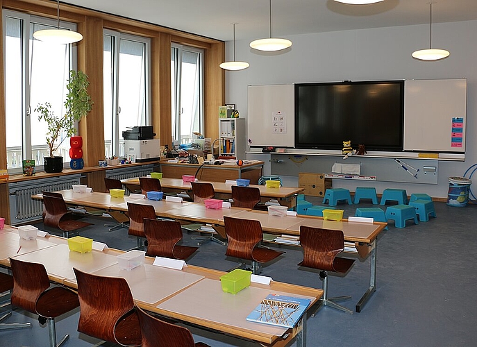 Eines der neuen Klassenzimmer mit einer Grösse von 70 Quadratmetern.
