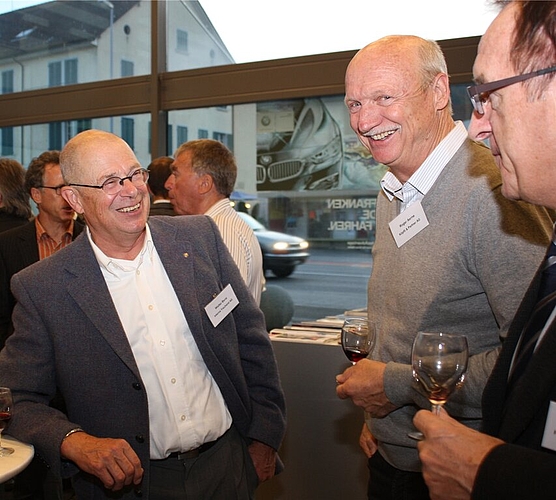 Walter Benz sichtlich gut gelaunt.
