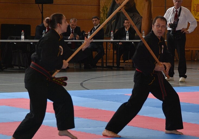 Urs Wehrli und Sabrina Caretti bei ihrem erfolgreichen Quyen. Foto: ms