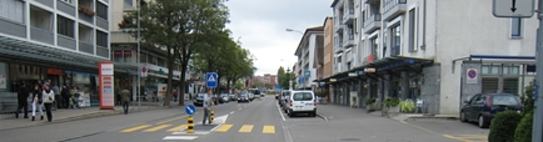 Die Landstrasse soll Einkaufsmeile, Flanierzone und Treffpunkt werden.Foto: zVg