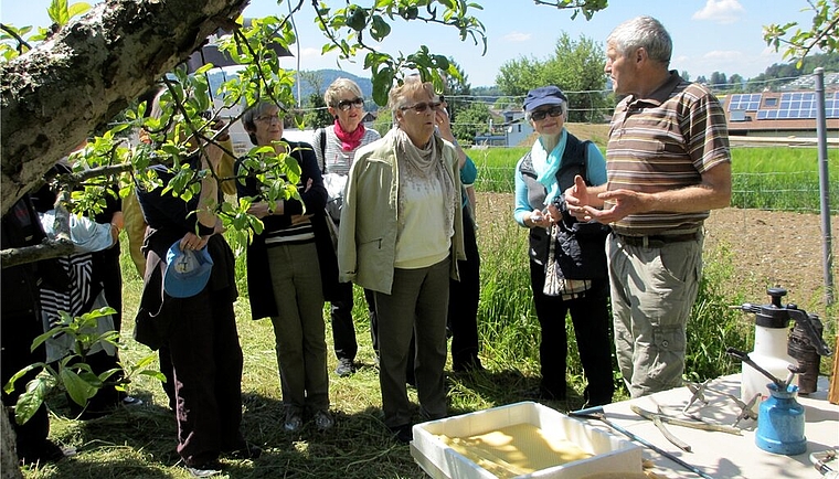 Besuch beim Bienenzüchter Albin Moser (r.). Foto: zVg
