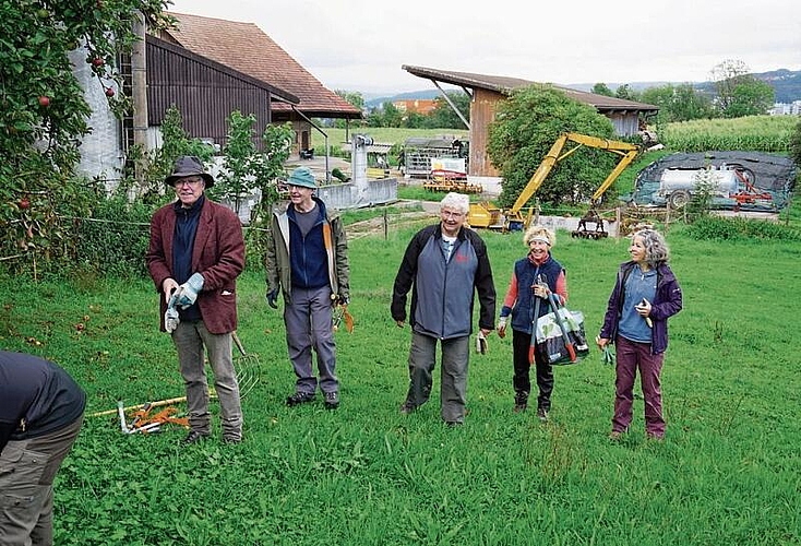 Die Freiwilligen machen sich an die Arbeit.Rinaldo Feusi