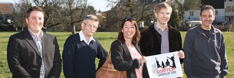 Das OK: (v.l.) Nico Kunz, Peter Früh, Franziska Meier, Daniel Huggler, Markus Vogt. Es fehlen: Martina Möckel und Hans Rudolf Schlup. Foto: bär
