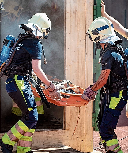 Die Feuerwehr Rohrdorf steht beim Posten «Retten» im Einsatz.