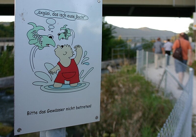 Der Fischpass des Elektrizitätswerks Zürich ist ausschliesslich den Fischen vorbehalten. Foto: mbo