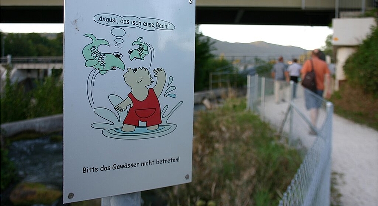 Der Fischpass des Elektrizitätswerks Zürich ist ausschliesslich den Fischen vorbehalten. Foto: mbo
