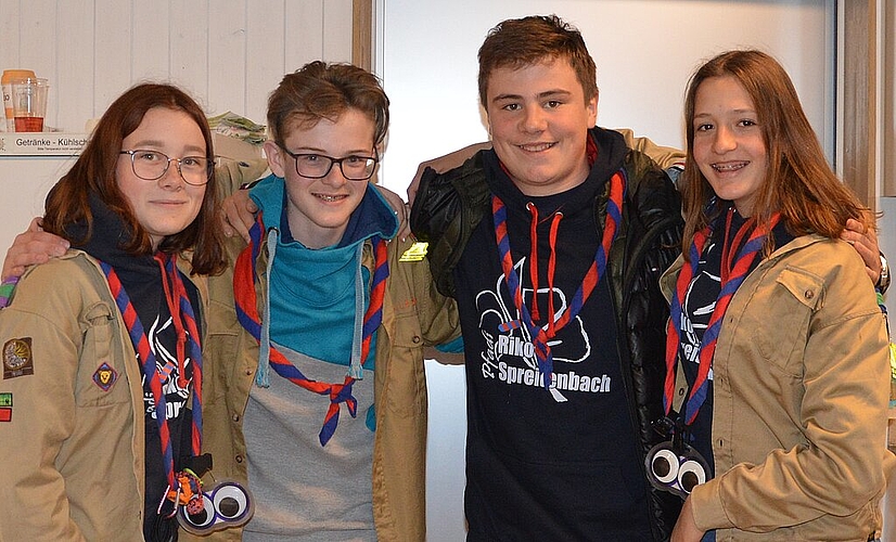 Stolze Pfadfinder: <em>Fiska, Wallabe, Wasu und Fina. </em>
