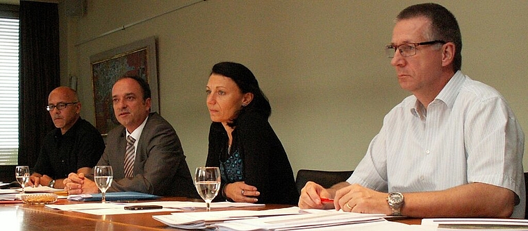 V.l.: Martin Frei, Markus Dieth, Yvonne Feri und Urs Blickenstorfer. Foto: ska