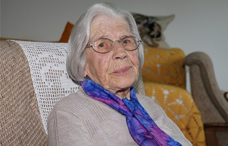 Olga Biland feiert heute ihren 100. Geburtstag.Foto: bär