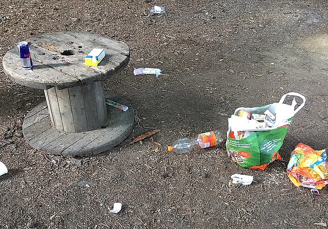 Zurückgelassen: Müll auf Grillplatz. (zVg)