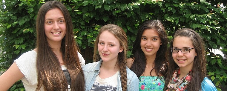 Die Initiantinnen des Sponsorenlaufes Dionisa, Hajrije, Sharon, Rebeca.zVg