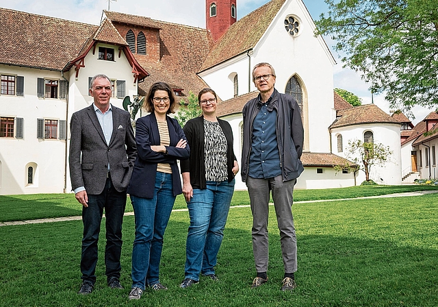 Autorenteam (v.l.) Hansjörg Frank, Ruth Wiederkehr, Annina Sandmeier-Walt, Bruno Meier. zVg/Nina Kohler