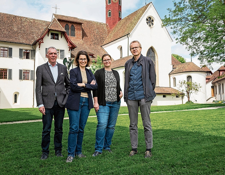 Autorenteam (v.l.) Hansjörg Frank, Ruth Wiederkehr, Annina Sandmeier-Walt, Bruno Meier. zVg/Nina Kohler