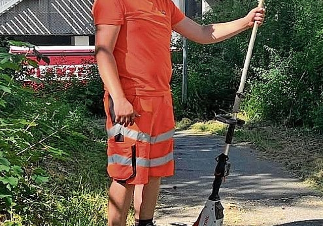 Adrian Marty absolviert seine Ausbildung beim Werkdienst Spreitenbach.