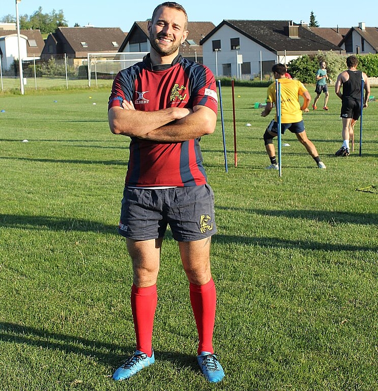 Jan Podzorski ist durch den französischen Nationalspieler Sébastien Chabal zum Rugby gekommen. Rahel Bühler