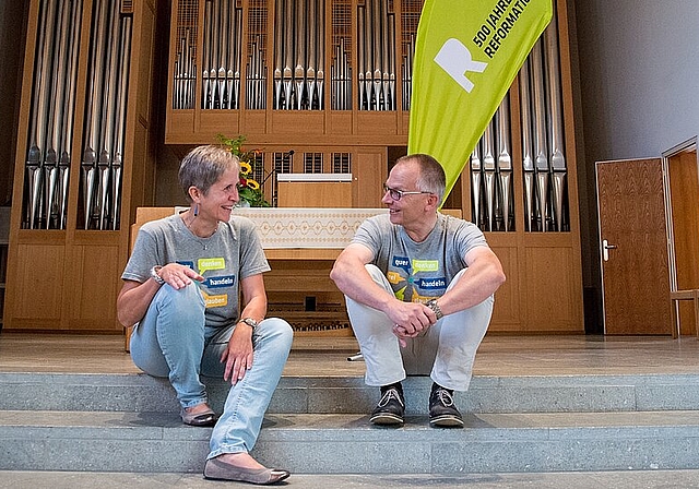 Verena Wanner und Stefan Burkhard organisieren das Jubiläumsfest in Wettingen.