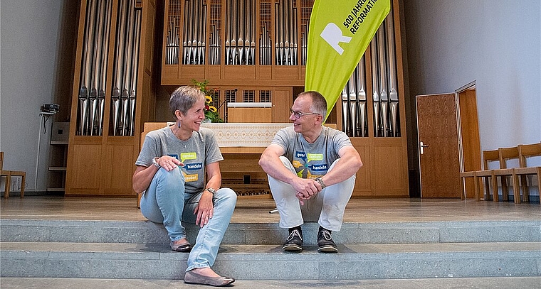 Verena Wanner und Stefan Burkhard organisieren das Jubiläumsfest in Wettingen.