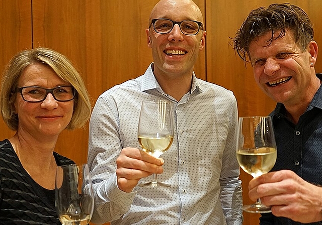 Yvonne Vogel, Präsidentin FDP Wettingen, Stephan Willax, Wahlkampfleiter, Martin Egloff, frisch gewählter Gemeinderat. Foto: zVg