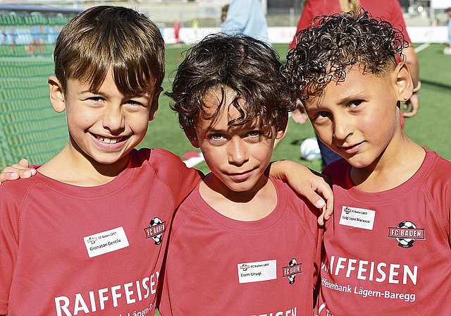 Trainieren wie die Profis (v.l.): Gionatan Gentile, Liam Uruqi und Luigi Lopez Marasco.