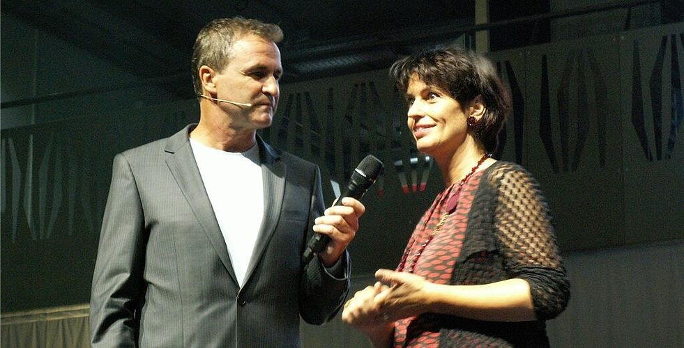 Stargäste der Eröffnungsfeier: René Rindlisbacher und Doris Leuthard.
