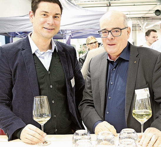 Nationalrat Benjamin Giezendanner (l.)und AGV-Bezirksvertreter Flavio de Nando.