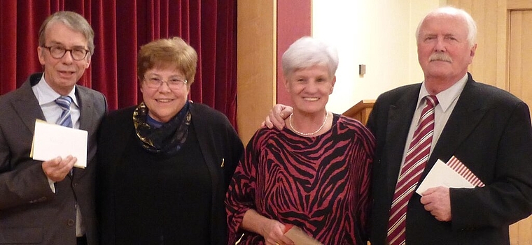Jubilare 2016 Antonius-Chor (v.l.): Thomas Schacher, Agnes Regensburger, Ingrid Hassler und Walter Würsch. Foto: zVg