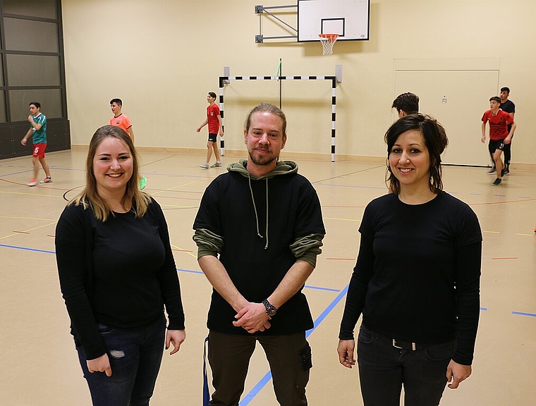 Jugendarbeit Michaela Ott, Claudio Lucchi und Alessia Della Torre (v. l.). Foto: bär