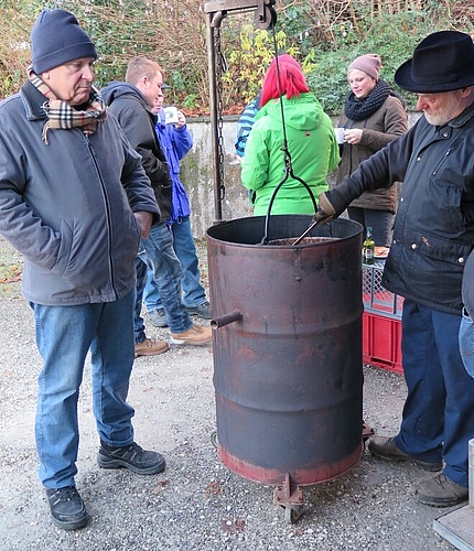 Ein Platz nahe des warmen Suppentopfs war sehr begehrt.
