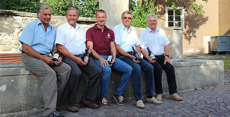 V.l.: Paul Steimer, Hubert Egloff, Roland Michel, Meinrad Steimer und Christian Voser. cf