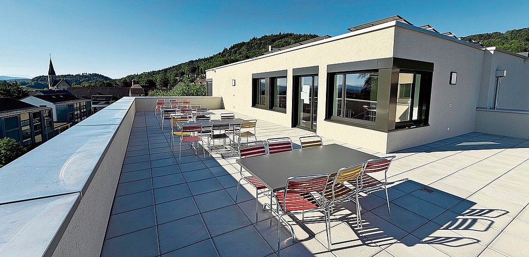 Die Terrasse des «alten» Gemeindehausgebäudes.Gaby Kost Die Terrasse des «alten» Gemeindehausgebäudes.Gaby Kost
