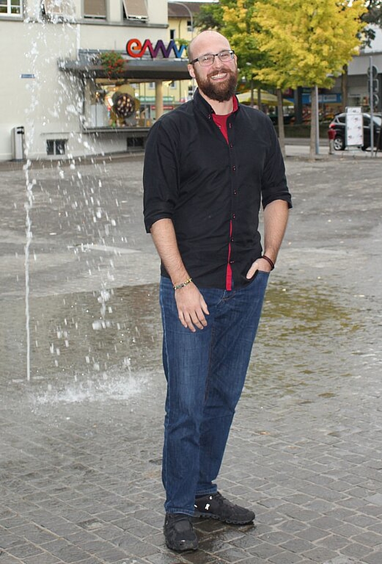 Patrik Blaser auf dem Zentrumsplatz in Wettingen. Rahel Bühler