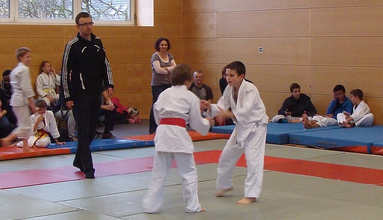 Die jungen Judokas versuchten, ihre durch das Jahr gelernten Techniken anzuwenden und ihr Können unter Beweis zu stellen. Foto: zVg
