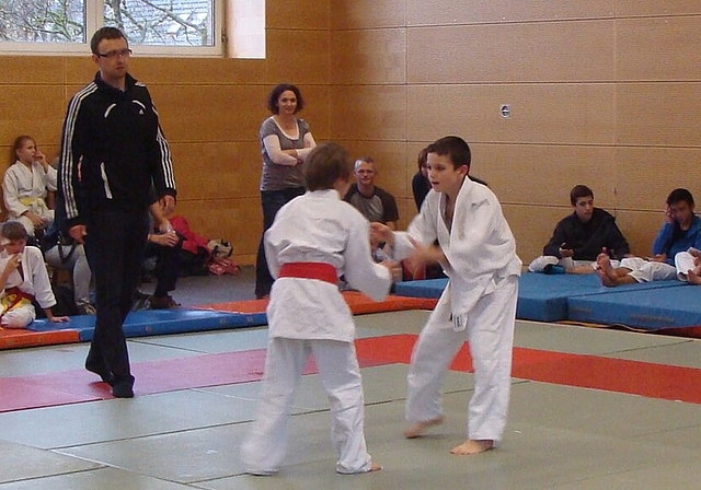 Die jungen Judokas versuchten, ihre durch das Jahr gelernten Techniken anzuwenden und ihr Können unter Beweis zu stellen. Foto: zVg