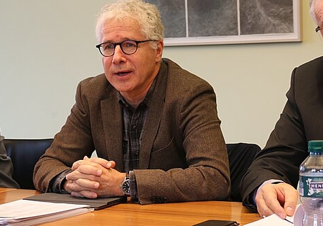 Pressekonferenz mit Gemeindeammann Roland Kuster, Vizeammann Markus Maibach und Finanzverwalter Martin Frey. Melanie Bär