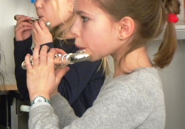 Instrumenteausprobieren am 12. März in der Schule Altenburg.Foto: zVg