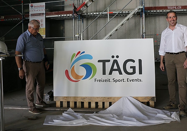 Roland Kuster (l.) und Marco Baumann präsentieren das neue Logo. Melanie Bär
