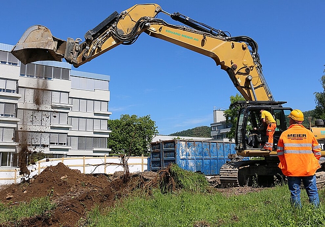 Spatenstich Neubau der Dreifach-Turnhalle in der Schulanlage Margeläcker. bär