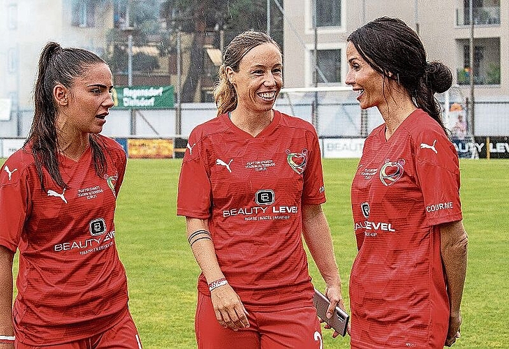Spielen im Team Rot: (v.l.) Meriame Terchoun, Sandra Kälin und Nadine Vinzens.

