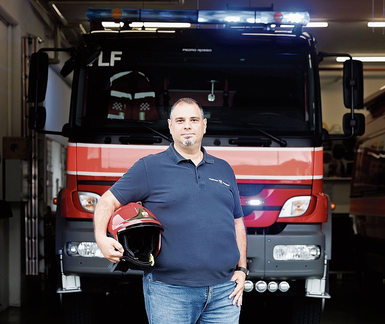 Philipp Faur ist neuer Kommandant der Feuerwehr Neuenhof.Bild: Severin Bigler
