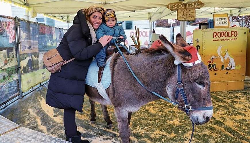 Das Eseli-Reiten war bei den Kleinsten beliebt.gk