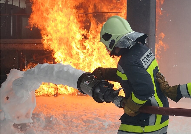 Mai 2015 Training bei der Chemiewehrschule in Zofingen. Foto: zVg