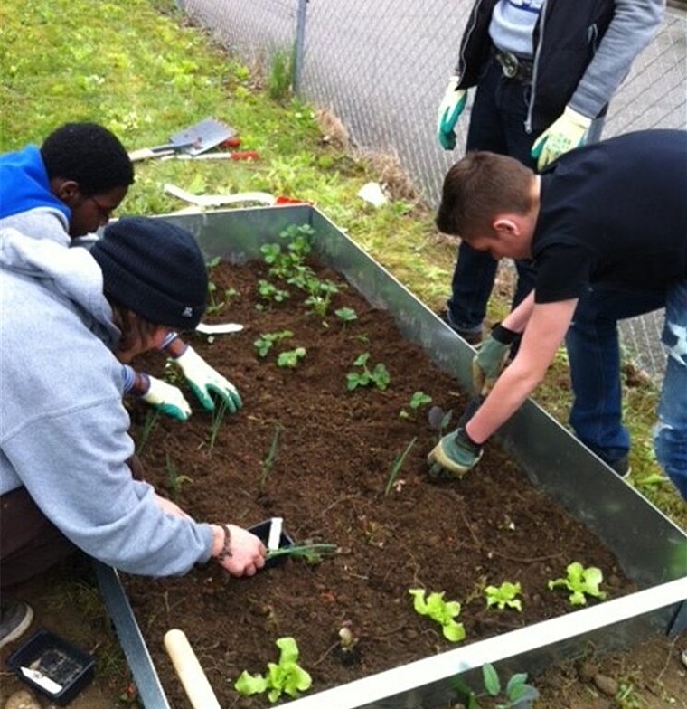 Jugendliche können im Garten mit anpacken. Foto: zVg