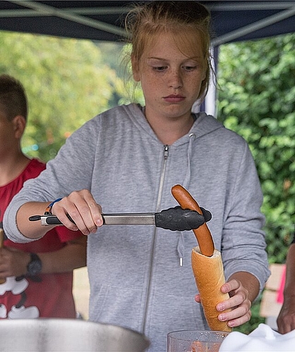 Hotdogs <em>für die Partygäste.</em>