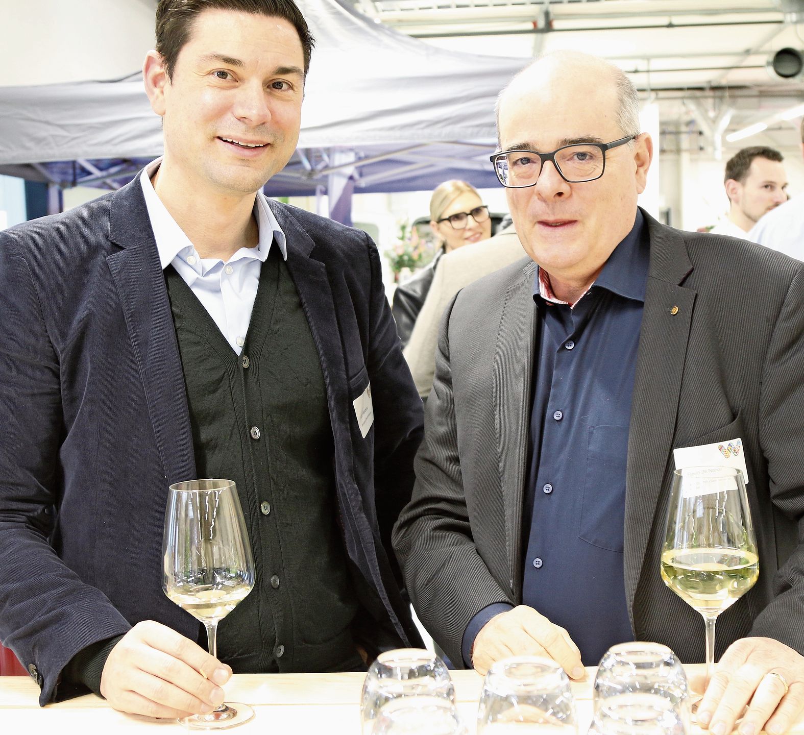 Nationalrat Benjamin Giezendanner (l.)und AGV-Bezirksvertreter Flavio de Nando.